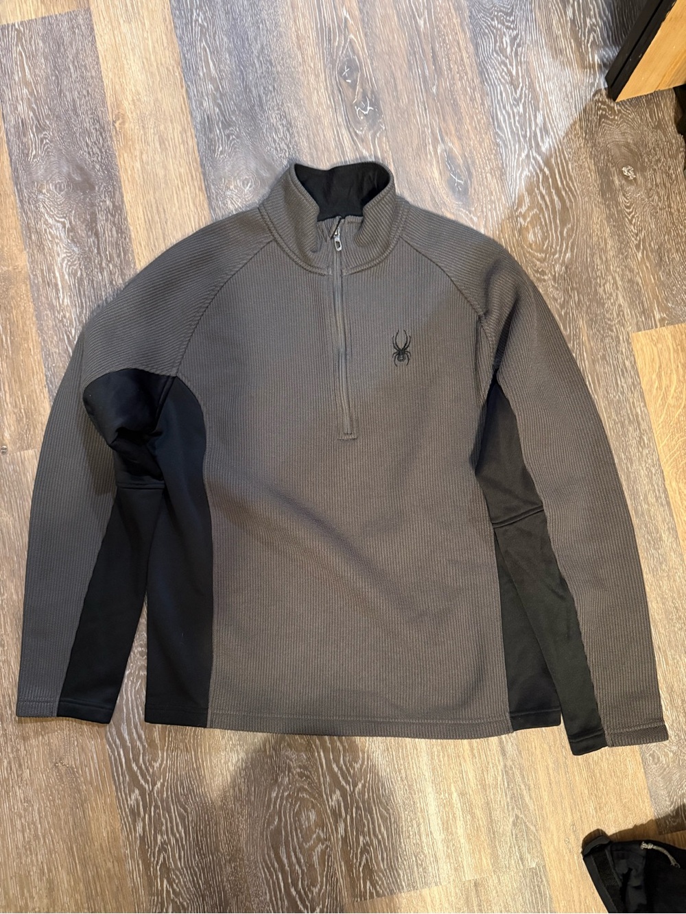 Spyder Charcoal and Black Quarter-Zip Pullover